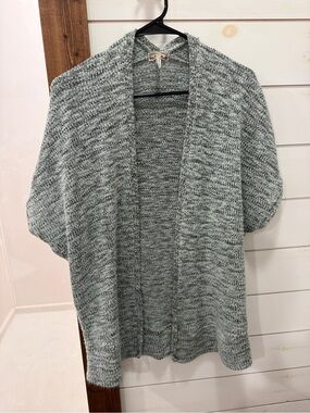 Kirra Open-Front Marled Gray Knit Cardigan